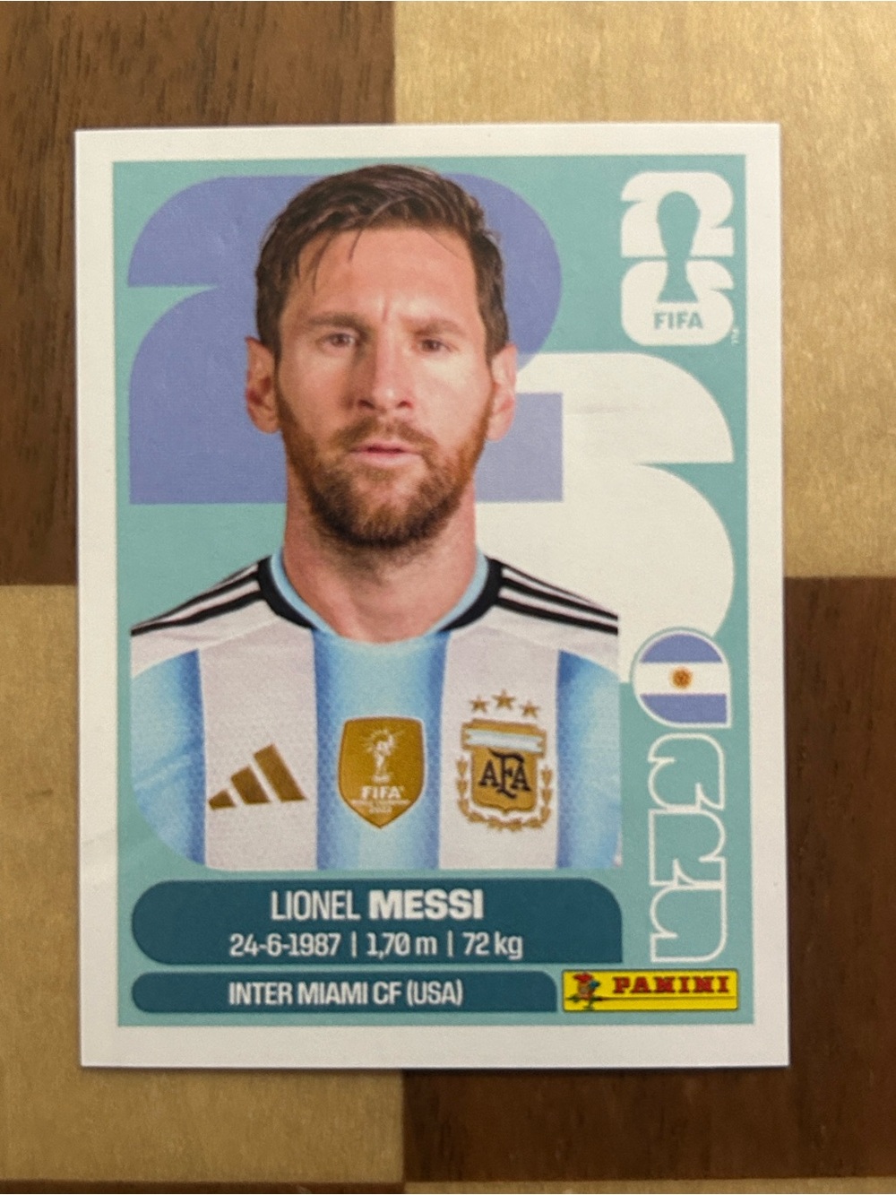 Messi 2026 Panini World Cup sticker card